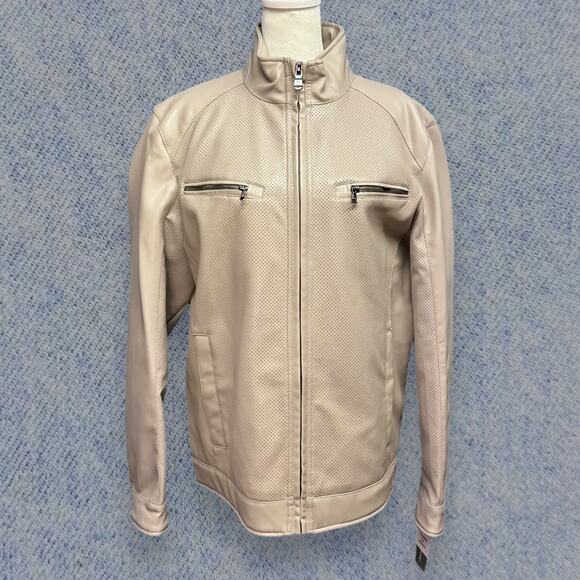 Michael Kors Other - Michael Kors Men’s Faux Leather Jacket - Bone Beige, Size Medium NWT
